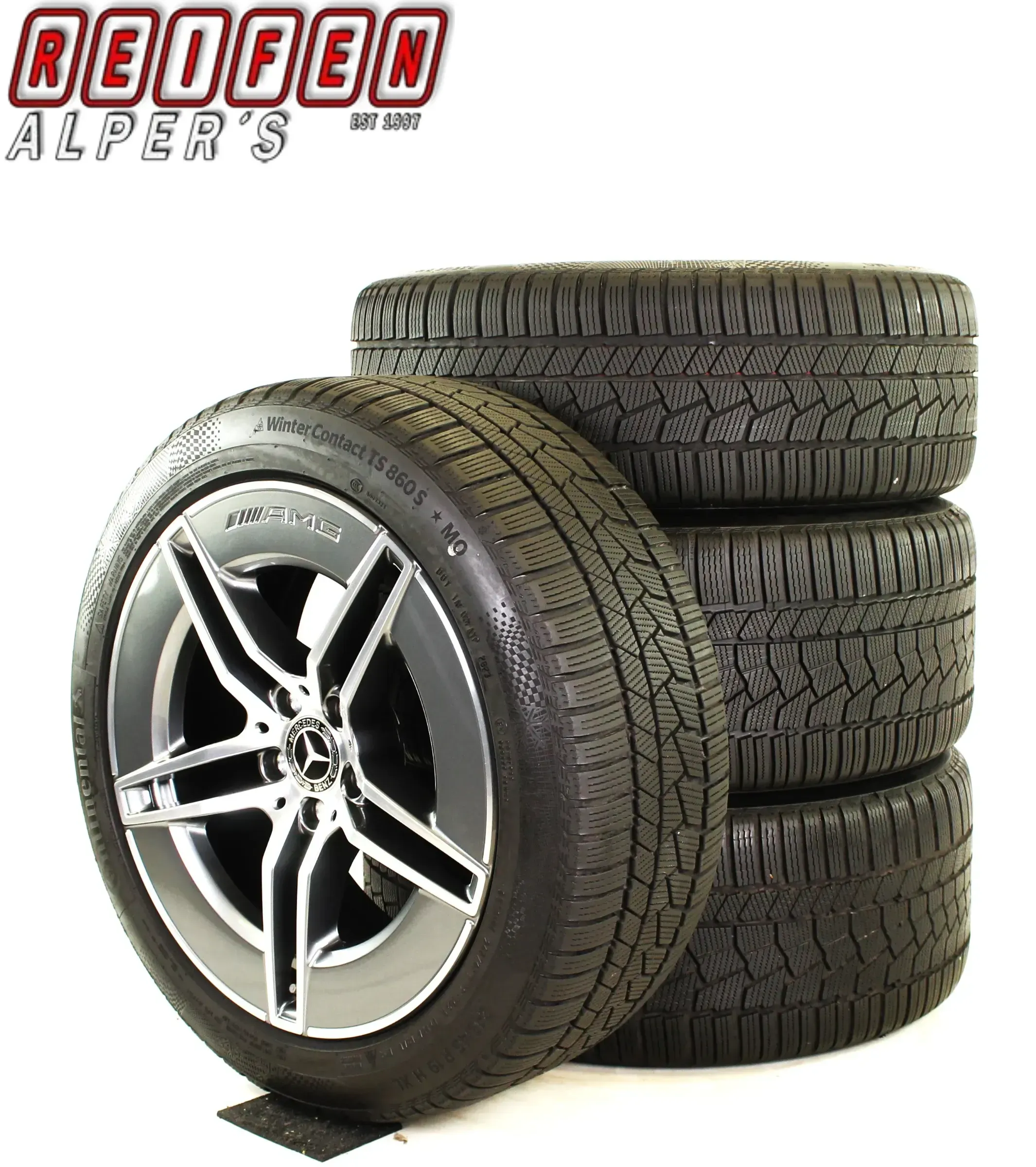 Original Mercedes E Klasse AMG W214 S214 19zoll WINTERRÄDER A2144010300/400 + RDKS  Bicolor (grau / glanzgedreht) 8,3mm - Bild 1