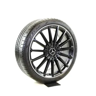 Mercedes GLA 45 H247 GLB 35 X247 AMG 21zoll SOMMERRÄDER A2474012200 + RDKS  Schwarz//Matt//Außenrand poliert... 6,5 mm - Bild 6