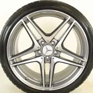 Original Mercedes C Klasse C63 S AMG 19zoll WINTERRÄDER A2054016200/6300 5-Doppelspeichen-Rad + RDKS  Ferricgrey/glanzgedreht - Bild 5