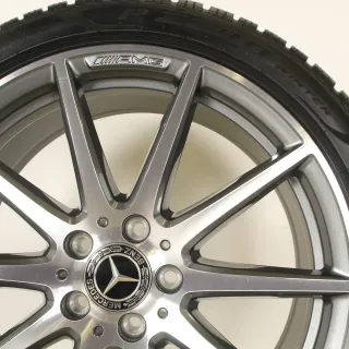 Original Mercedes C Klasse AMG C43 W206 S206 19zoll WINTERRÄDER 19 Zoll 5-Doppelspeiche-Desing + RDKS A2064012300 / A2064012400 Titangrau-glanzgedreht - Bild 6