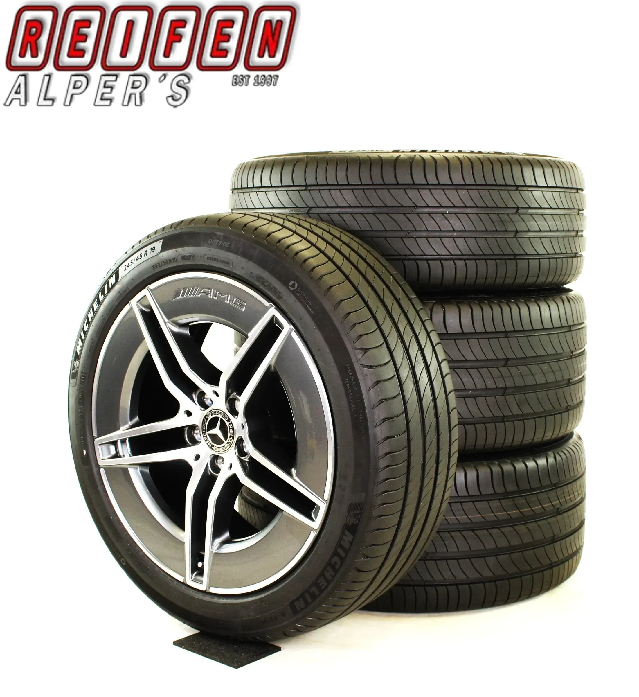 Original Mercedes E Klasse AMG W214 S214 19zoll SOMMERRÄDER A2144010300/400  Bicolor (grau / glanzgedreht) ca,150km gelaufen - Bild 1