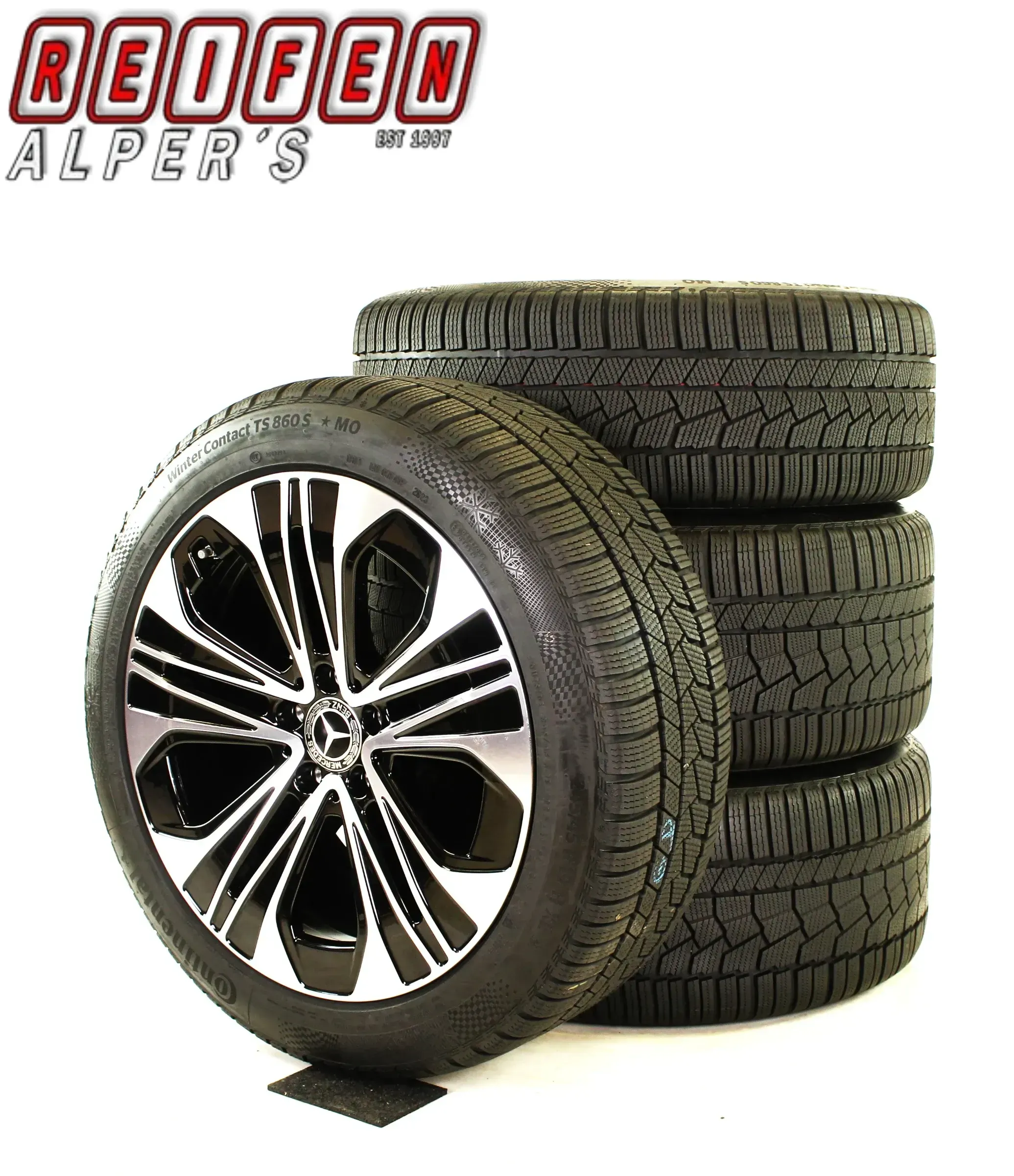Original Mercedes E Klasse W214 S214 19 Zoll Winterräder + RDKS A2144012300/2400 7X23-W214 Schwarz//Hochglanzpoliert 8,5mm (neuwertig) - Bild 1