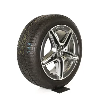 Original Mercedes E Klasse W213 S213 AMG HYBRID 18zoll WINTERRÄDER A2134016300/6400 5 Speichen + RDKS A2134016300 Grau Himalaya / Glanzgedreht. - Bild 5