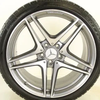 Original Mercedes C Klasse C63 S AMG 19zoll WINTERRÄDER A2054016200/6300 5-Doppelspeichen-Rad + RDKS  Ferricgrey/glanzgedreht - Bild 4