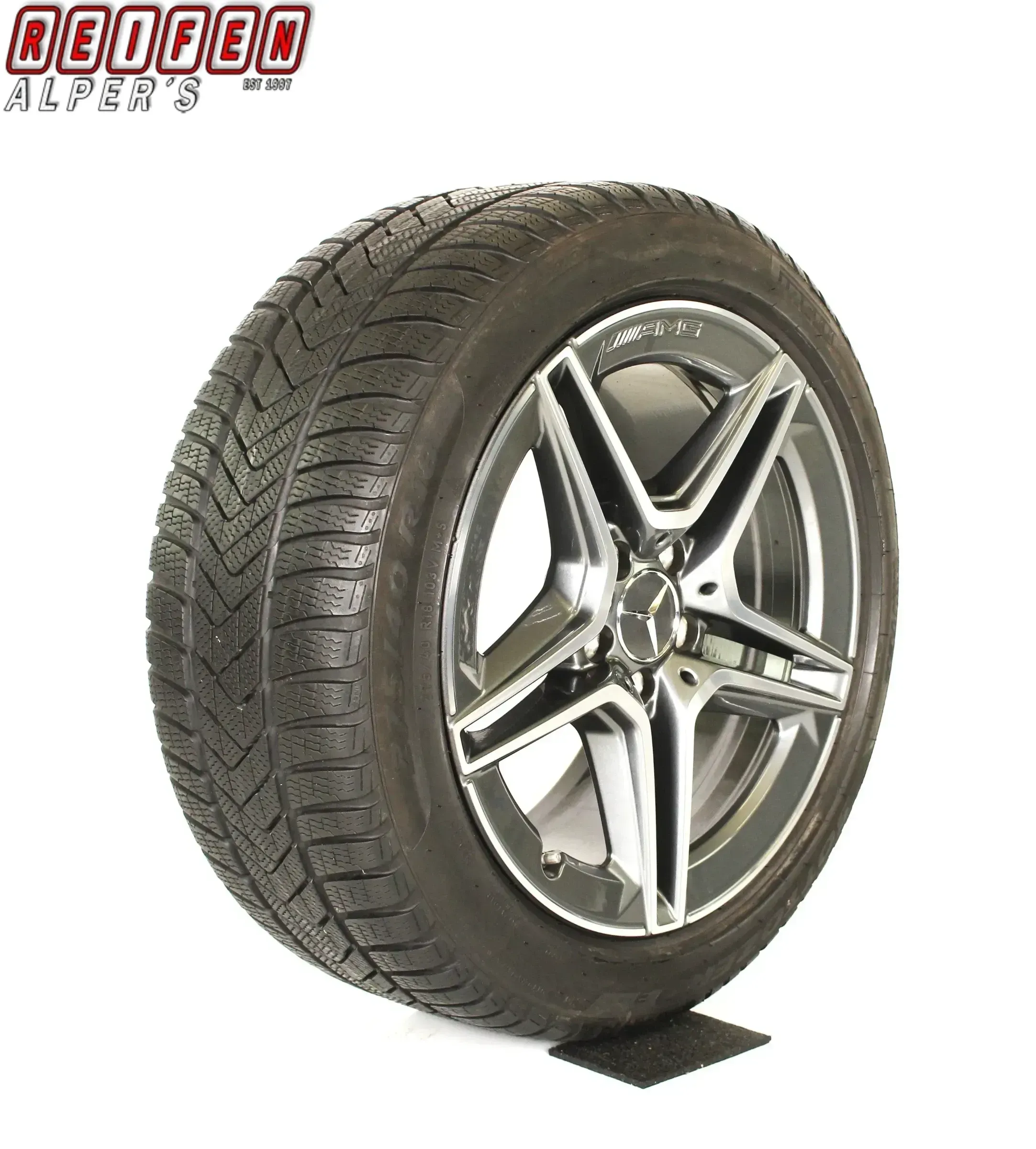 Original Mercedes E Klasse W213 S213 AMG HYBRID 18zoll WINTERRÄDER A2134016300/6400 5 Speichen + RDKS A2134016300 Grau Himalaya / Glanzgedreht. - Bild 1