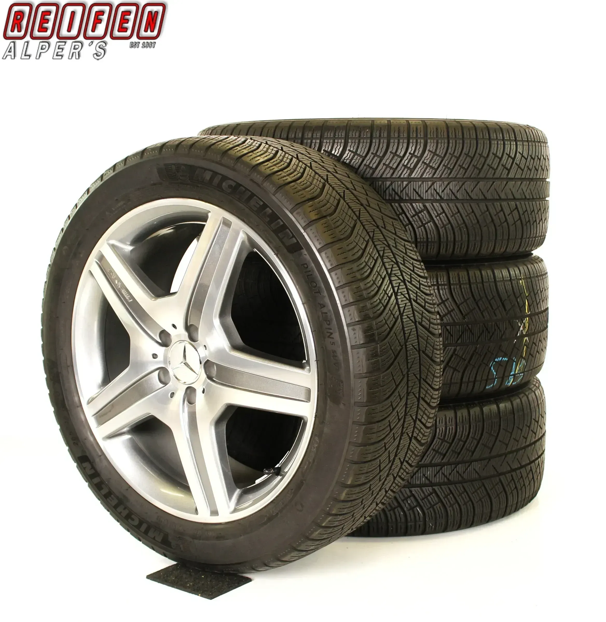 Original Mercedes GLE ML W166 W164 AMG 20zoll WINTERRÄDER A1664010000 5-Speichen + RDKS  grau/glanzgedreht - Bild 1