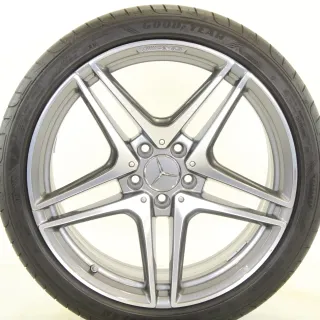 Original Mercedes C Klasse C63 AMG W205 19zoll Sommerräder AMG 5-Doppelspeichen-Rad + RDKS A2054016200 Ferricgrey/glanzgedreht - Bild 7