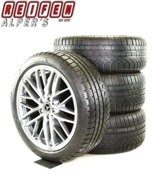 Original Mercedes C Klasse AMG C43 W206 S206 19zoll WINTERRÄDER 19 Zoll 5-Doppelspeiche-Desing + RDKS A2064012300 / A2064012400 Titangrau-glanzgedreht - Bild 1