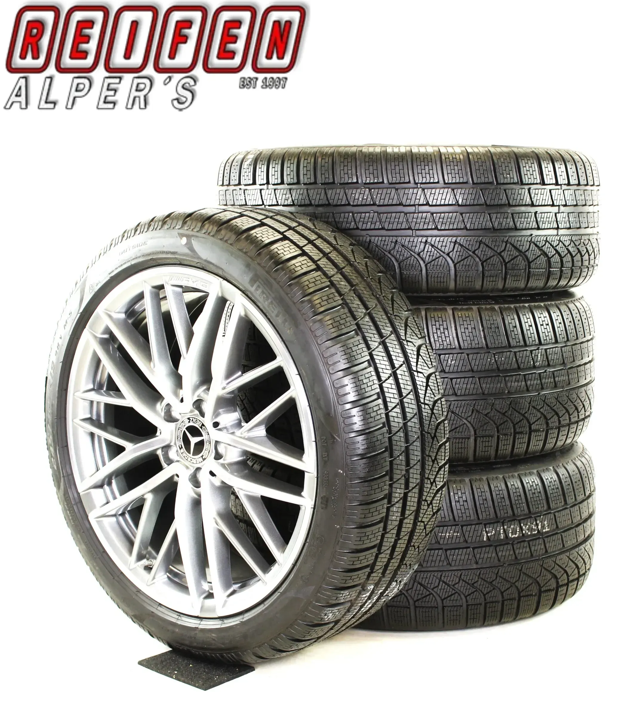 Original Mercedes C Klasse AMG C43 W206 S206 19zoll WINTERRÄDER 19 Zoll 5-Doppelspeiche-Desing + RDKS A2064012300 / A2064012400 Titangrau-glanzgedreht - Bild 1