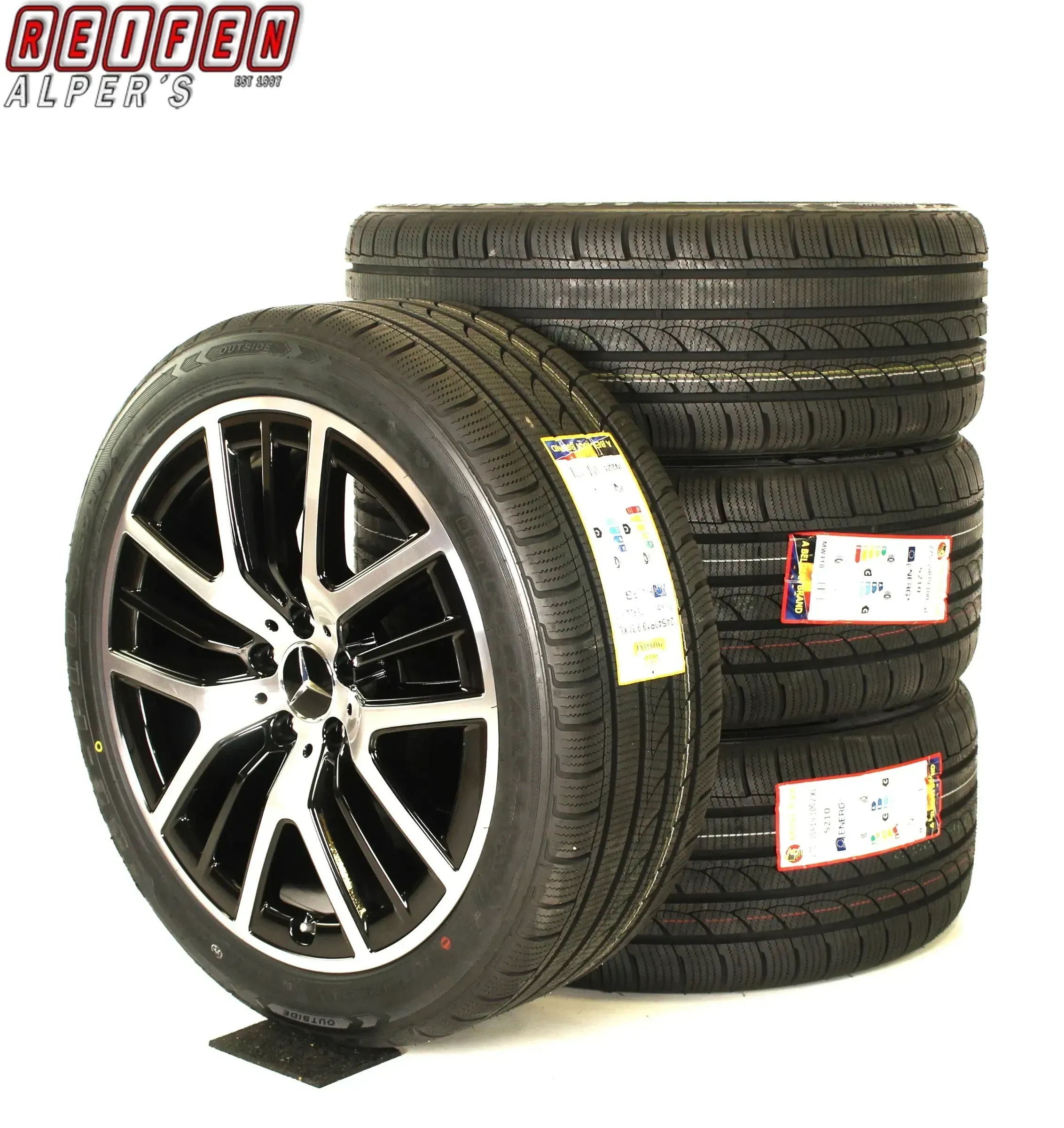 NEU  Original Mercedes CLS C257 X257 19 Zoll Winterräder + RDKS A2574013400/3500 7x23 Schwarz BICOLOR - Bild 1