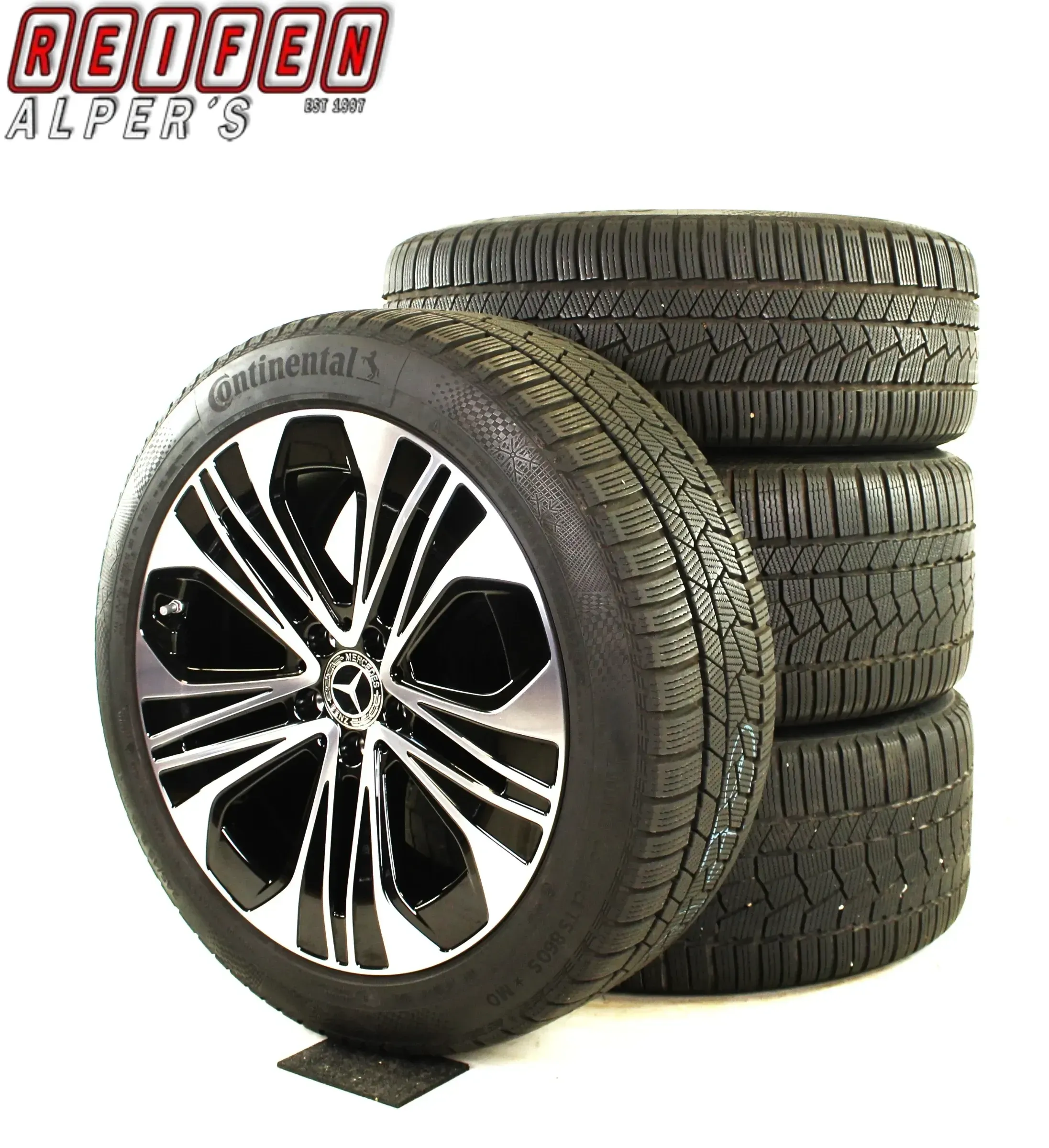 Original Mercedes E Klasse W214 S214 19 Zoll Winterräder + RDKS A2144012300/2400 7X23-W214 Schwarz//Hochglanzpoliert 8,5mm (neuwertig) - Bild 1