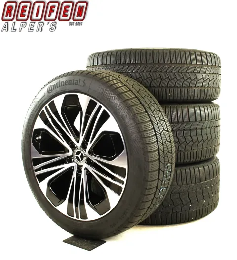 Background image for Original Mercedes E Klasse W214 S214 19 Zoll Winterräder + RDKS A2144012300/2400 7X23-W214 Schwarz//Hochglanzpoliert 8,5mm (neuwertig)