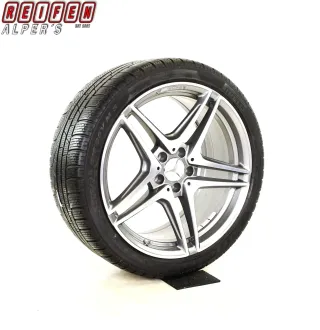Original Mercedes C Klasse C63 S AMG 19zoll WINTERRÄDER A2054016200/6300 5-Doppelspeichen-Rad + RDKS  Ferricgrey/glanzgedreht - Bild 1