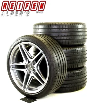 Original Mercedes C Klasse C63 AMG W205 19zoll Sommerräder AMG 5-Doppelspeichen-Rad + RDKS A2054016200 Ferricgrey/glanzgedreht - Bild 1