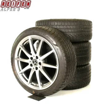 Original Mercedes C Klasse AMG C43 W206 S206 19zoll WINTERRÄDER 19 Zoll 5-Doppelspeiche-Desing + RDKS A2064012300 / A2064012400 Titangrau-glanzgedreht - Bild 1