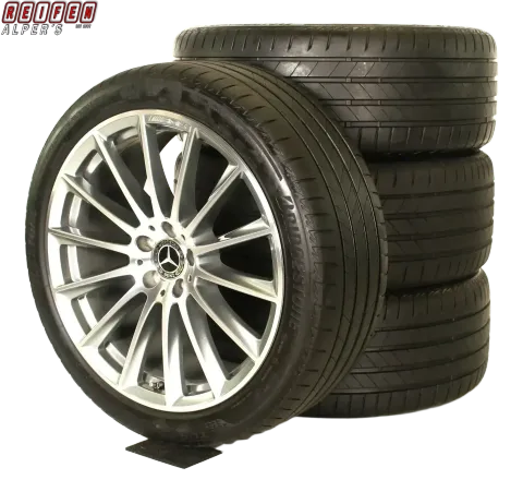 Background image for Original Mercedes S Klasse AMG W223 X223 20 Zoll SOMMER RÄDER + RDKS A2234011500 himalaya-grau