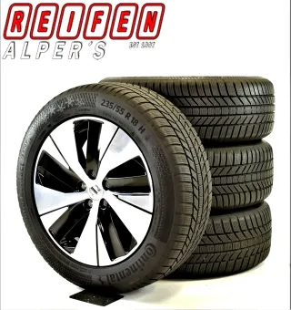 Original VOLVO XC40 18zoll WINTERRÄDER 31680403 WINTERREIFEN 18 Zoll 5-Spoke Black Diamond Cut Winterräder 31680403 Schwarz//Glanzpoliert 7 // 8 mm - Bild 1