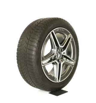 Original Mercedes E Klasse W213 S213 AMG HYBRID 18zoll WINTERRÄDER A2134016300/6400 5 Speichen + RDKS A2134016300 Grau Himalaya / Glanzgedreht. - Bild 2