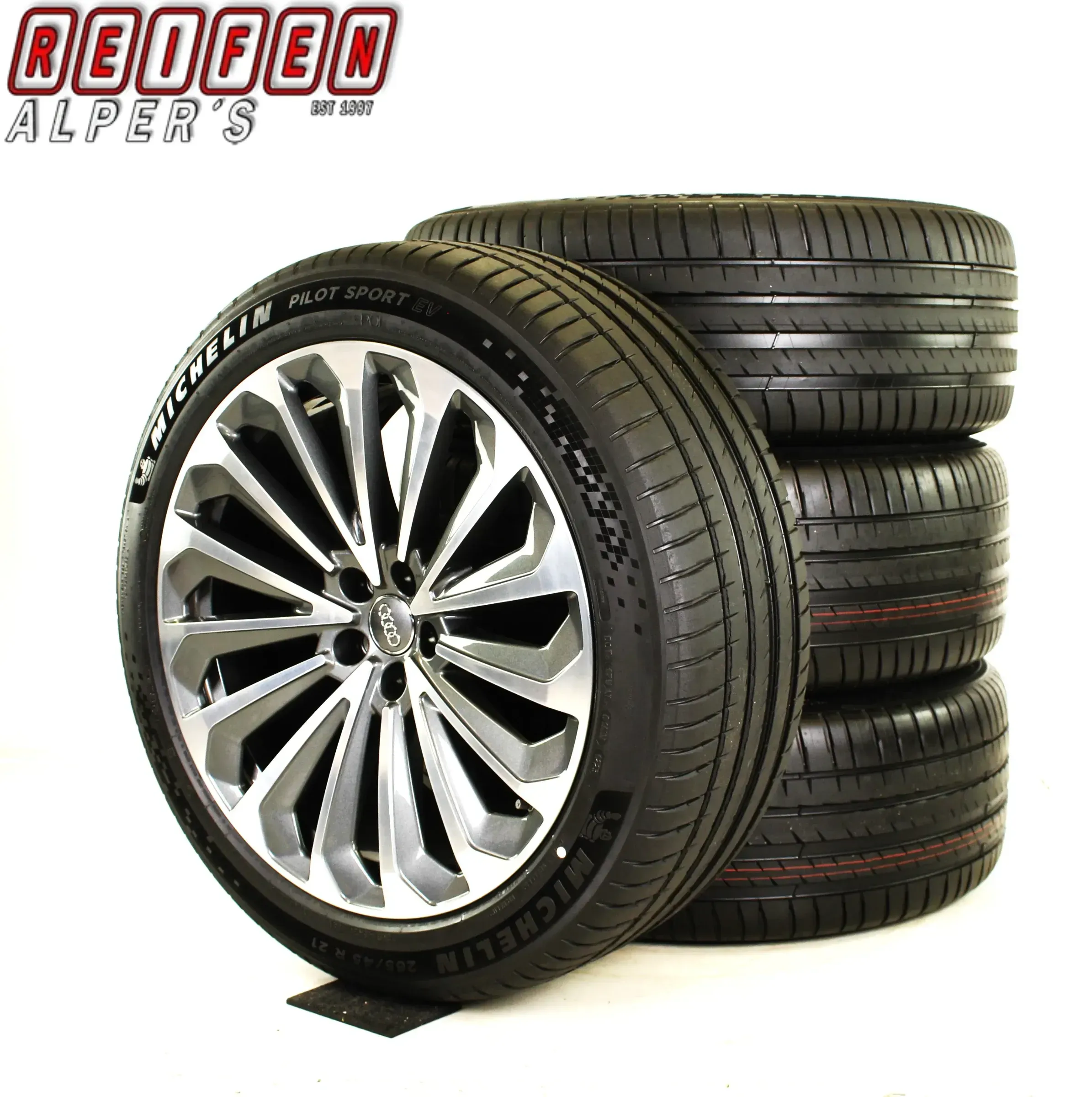 Original AUDI E-TRON 21zoll SOMMERRÄDER S LINE 4KE601025G SCHMIEDEFELGEN  RDKS 4KE601025G Grau 2xNEU 2x ca,200km gelaufen - Bild 1