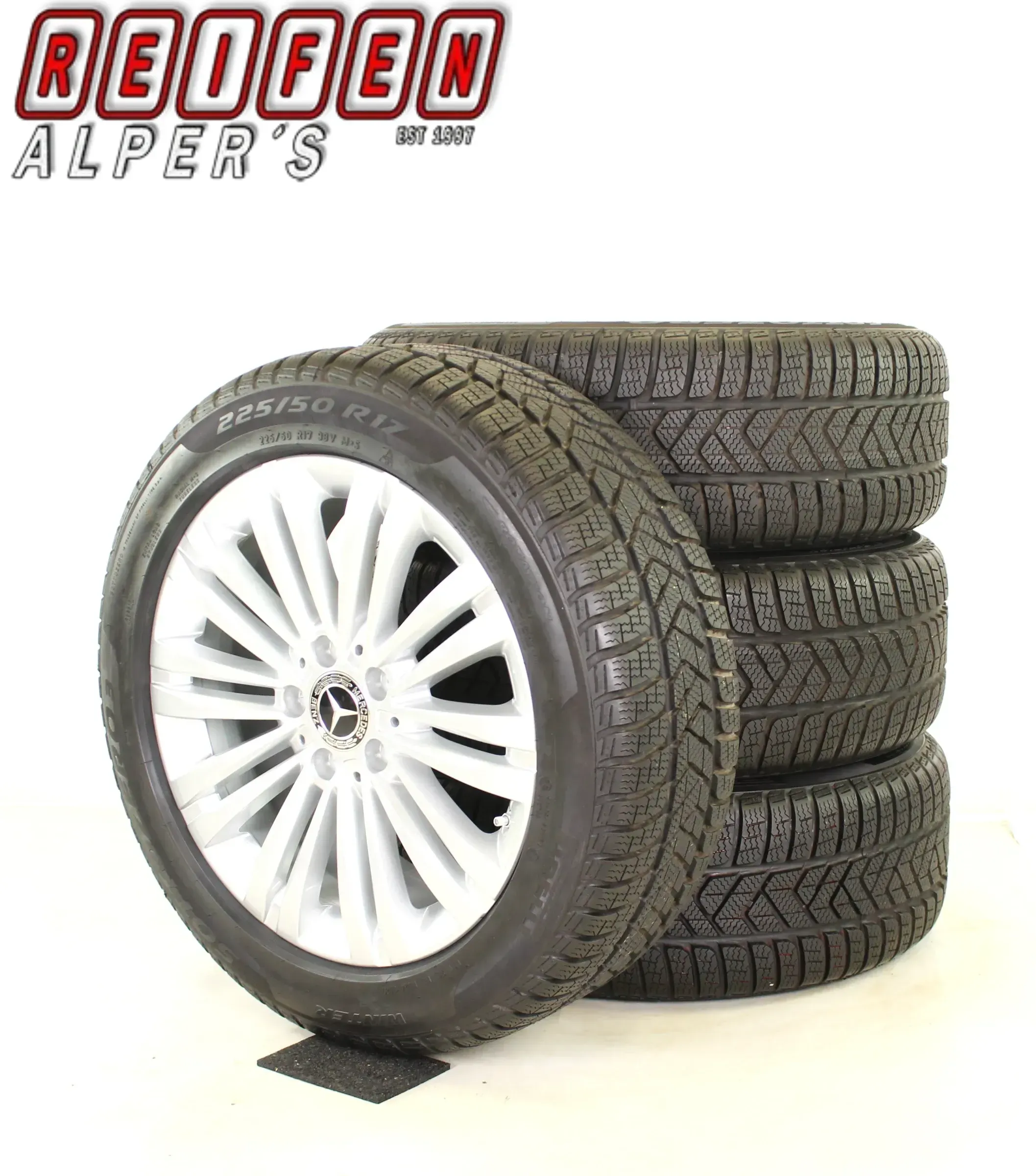 Original Mercedes C Klasse W206 S206 17 Zoll Winterräder + RDKS A2064014400 vanadium/Silber 7,5mm - Bild 1