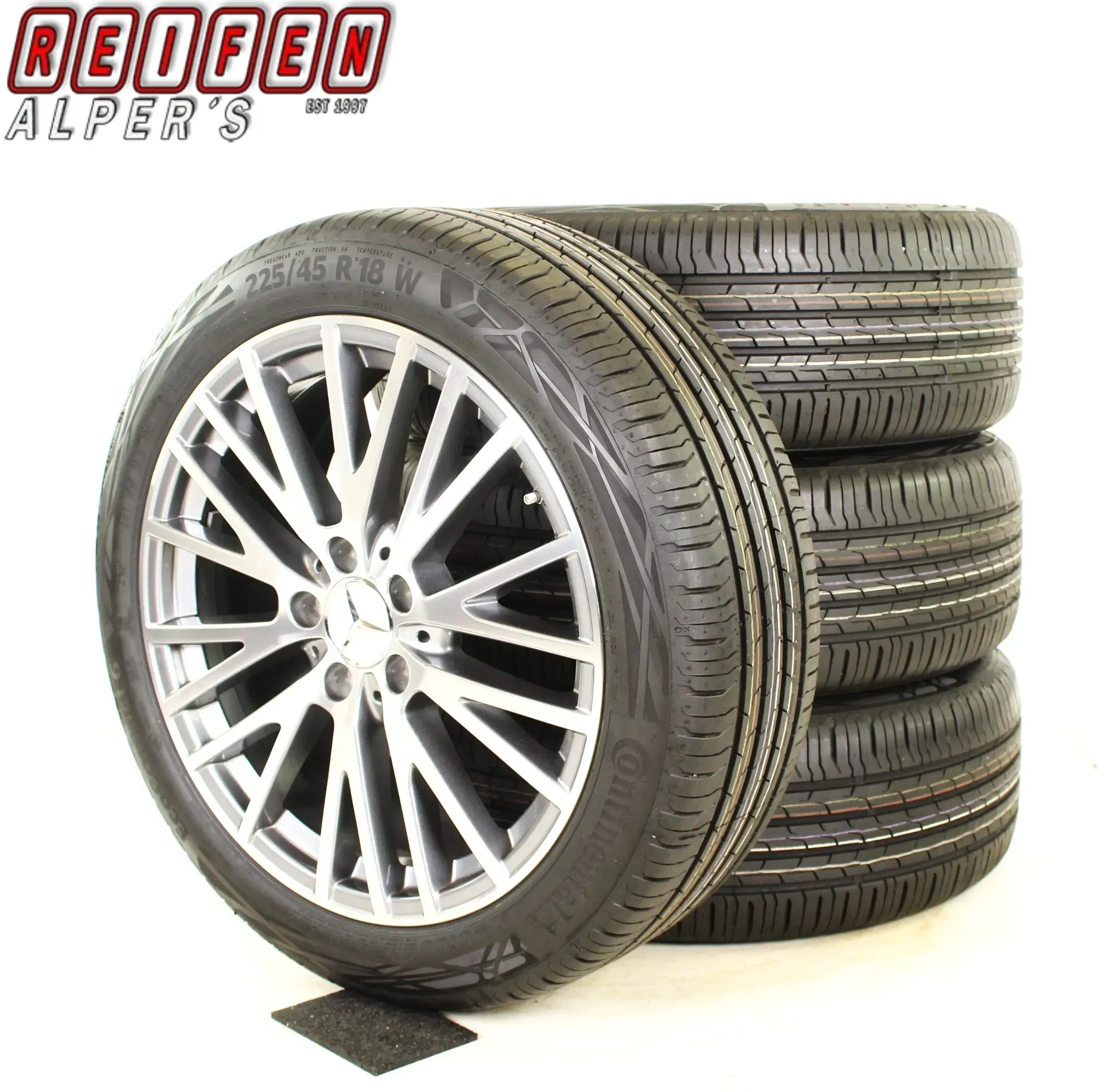 Mercedes A/B/CLA Klasse W177 W247 C118 18 Zoll Y Speichen Sommerräder + RDKS A1774010600 Anthrazit/Grau - Bild 1