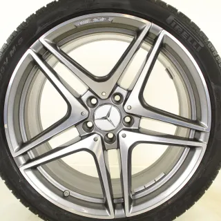 Original Mercedes C Klasse C63 S AMG 19zoll WINTERRÄDER A2054016200/6300 5-Doppelspeichen-Rad + RDKS  Ferricgrey/glanzgedreht - Bild 6